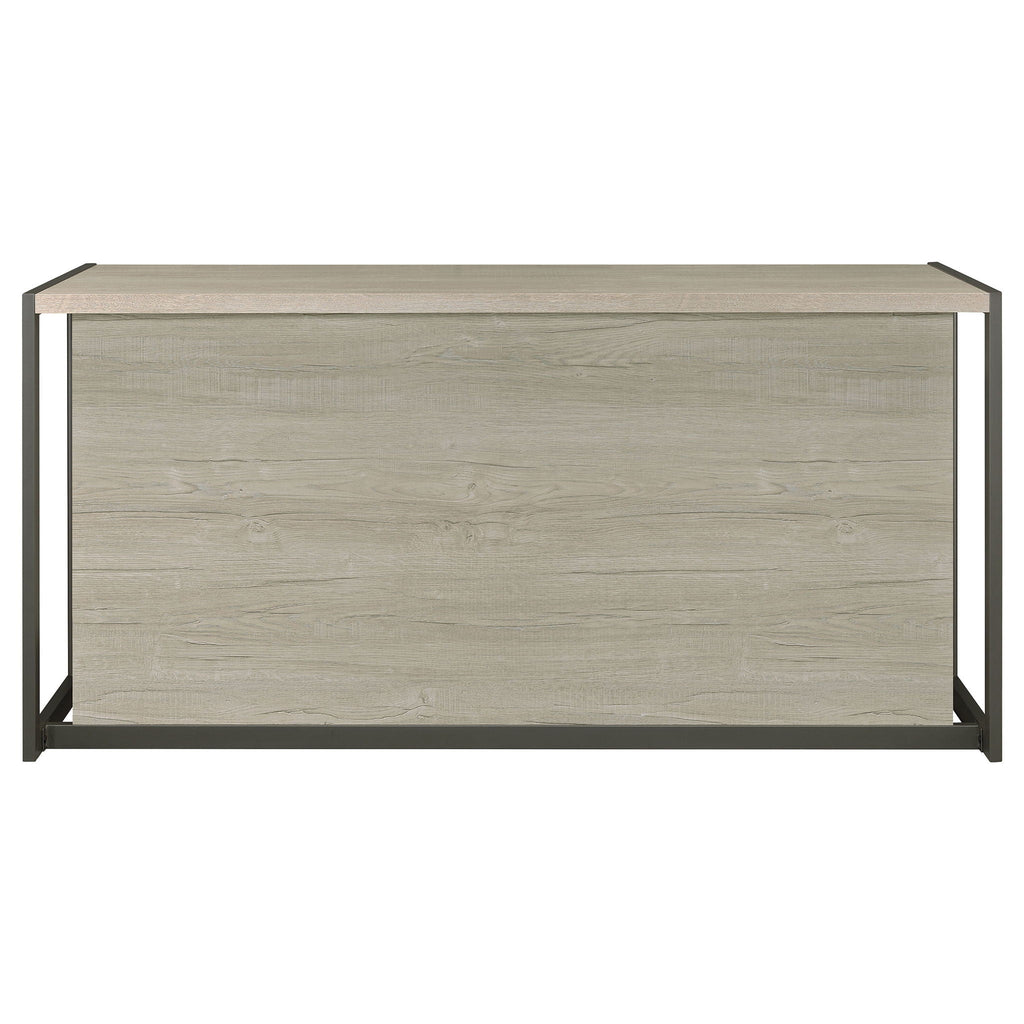 Brisley - Office Desk With Adjustable Keyboard Tray And 3 Drawer Storage - Beige / Gray