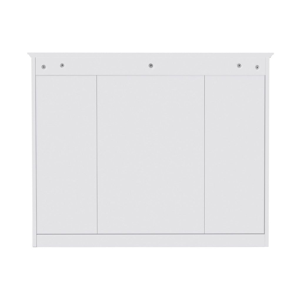 Wall Mounted Medicine Cabinet With Mirror, Storage Cabinet Featuring 6 Open Shelves And Adjustable Interior