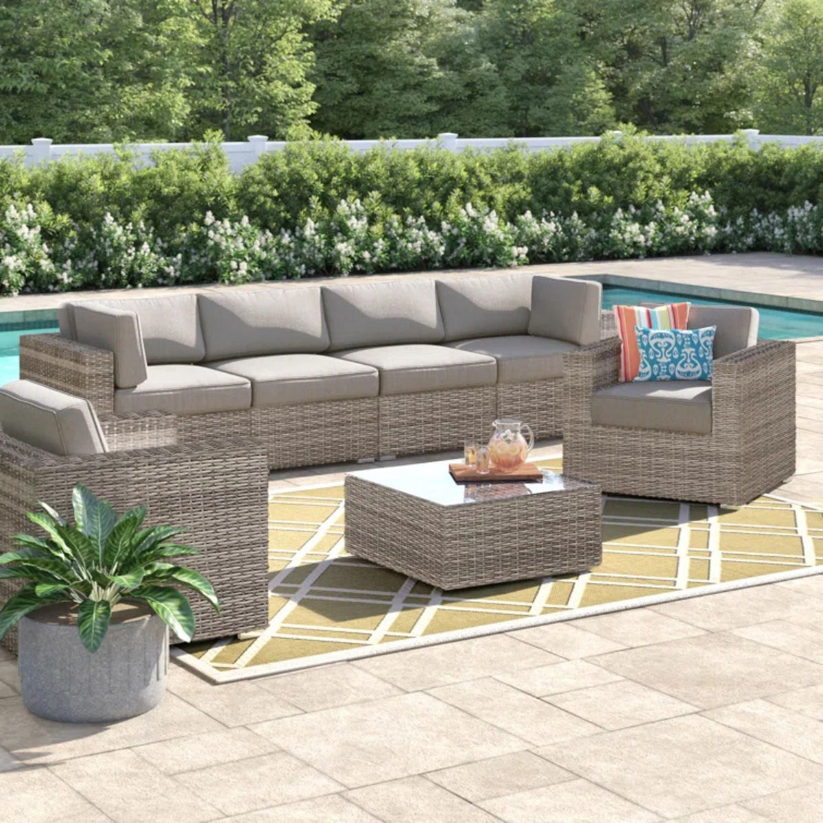 Stylish Entertainment Sectional Set, Outdoor Living