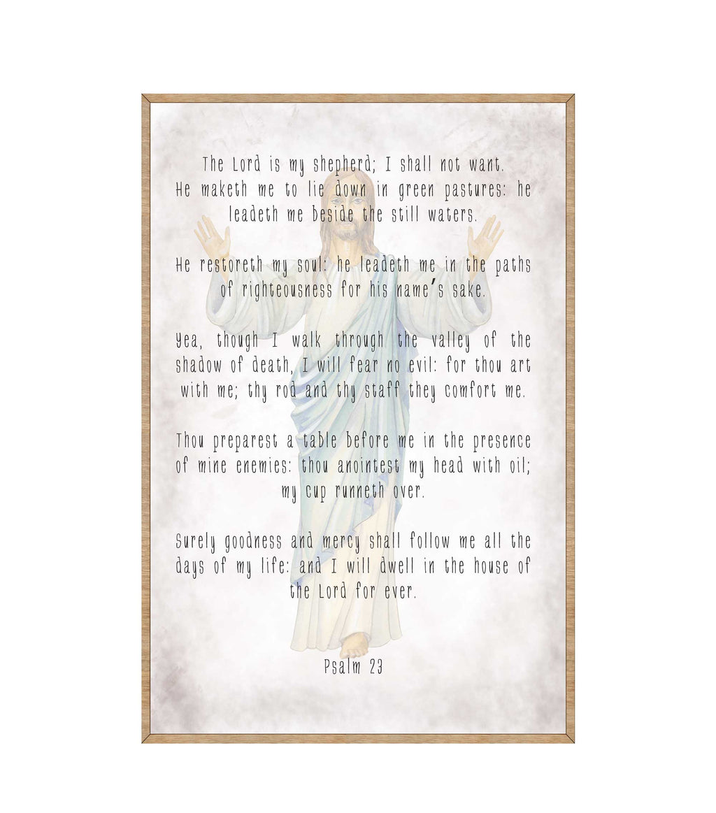 The Lord Is My Shepherd - Wooden Kitchen Blessing - PSALM 23 - Contemporary Decor - Religious Wall Art - Nursery Wall Art - 310334