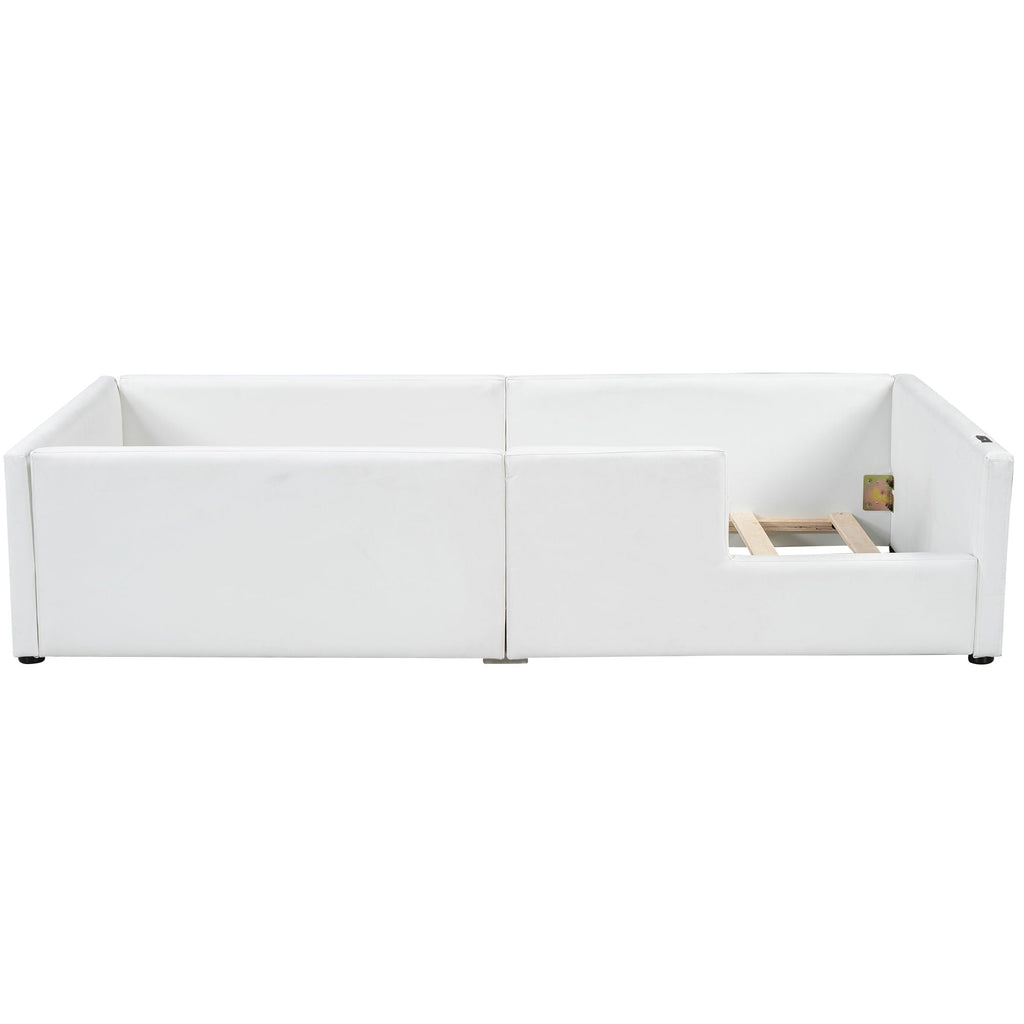 Platform Bed With Guardrail And Charging Station