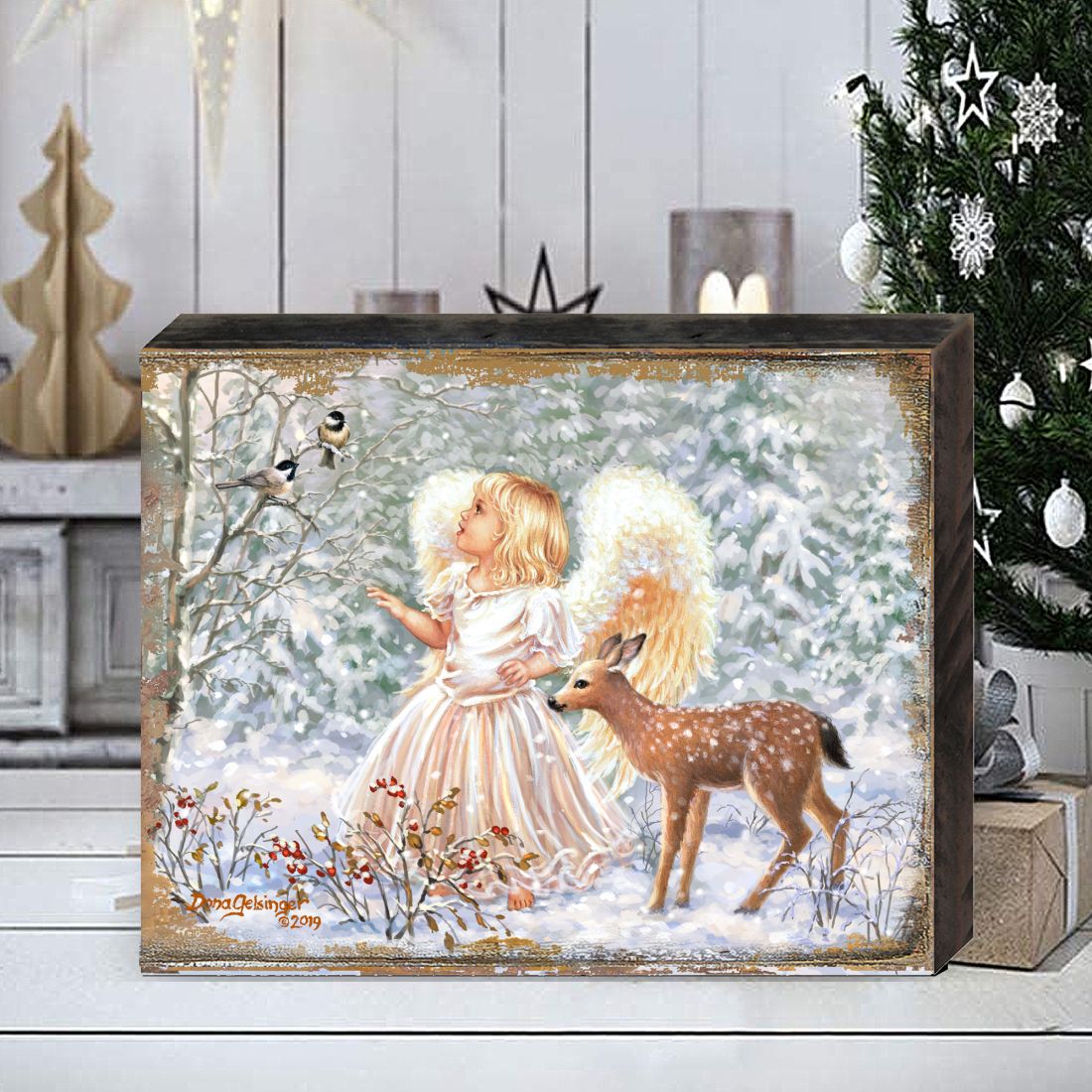 Sweet Christmas Blessings Wooden Wall Art by D. Gelsinger - Nativity Holiday Decor - 95660B-1703
