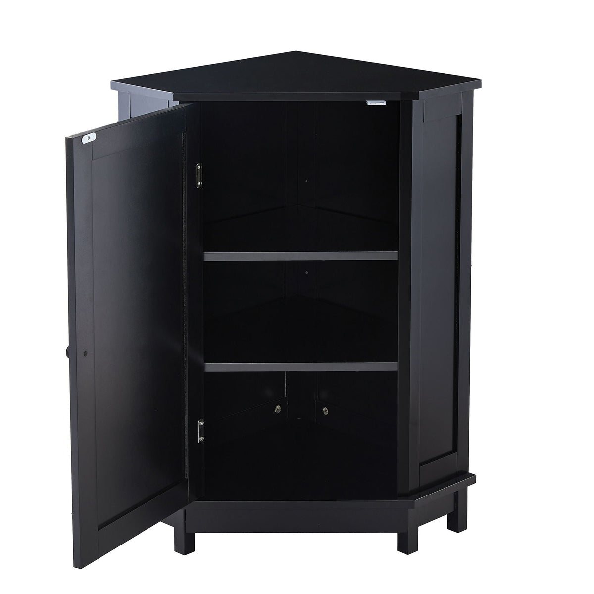 Bathroom Cabinet Triangle Corner Storage Cabinet With Adjustable Shelf Modern Style