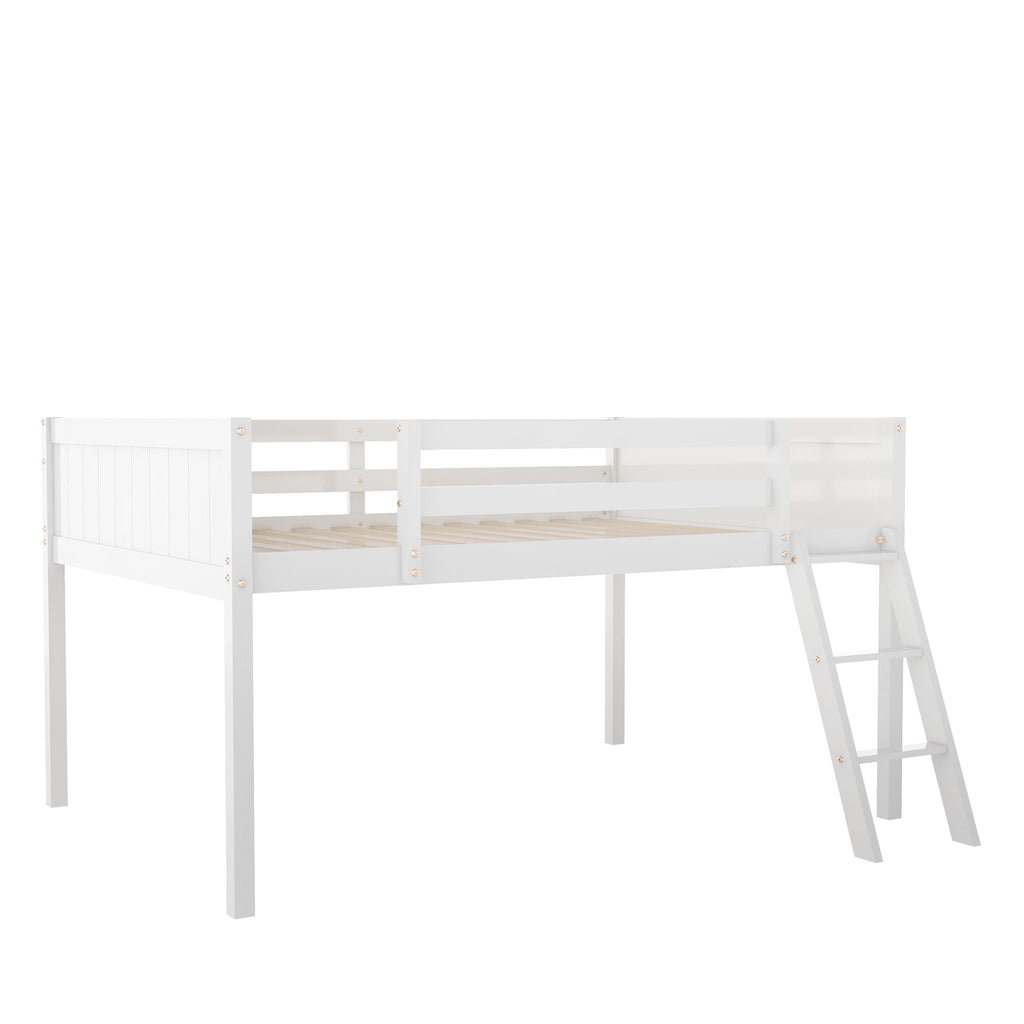 Low Loft Bed With Adjustable Ladder