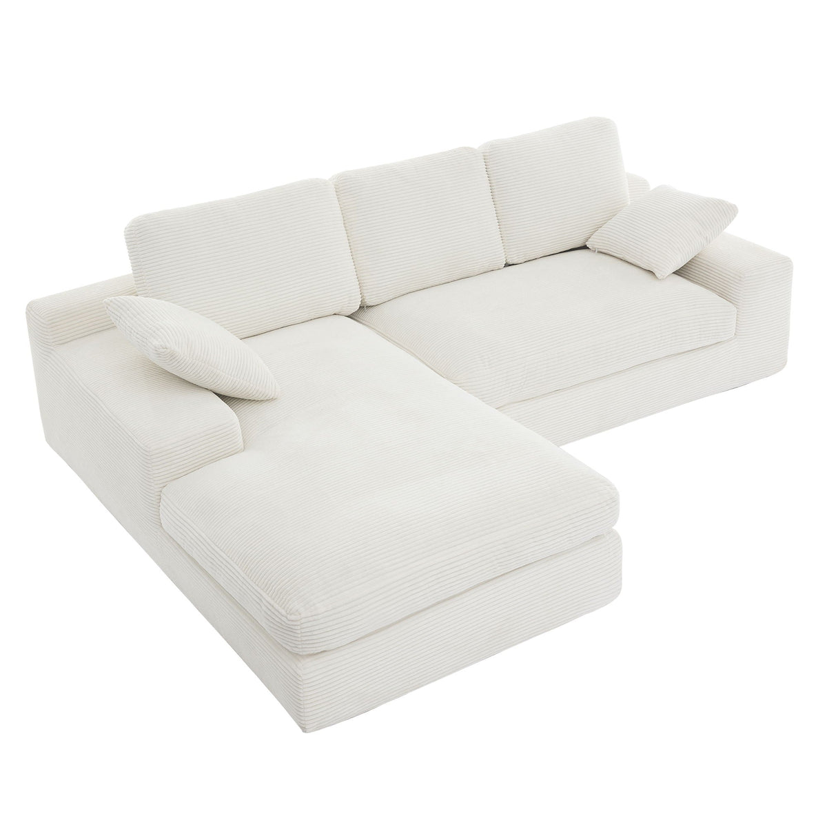 Compressed Sofa With 3 Back Cushions, 2 Throw Pillows