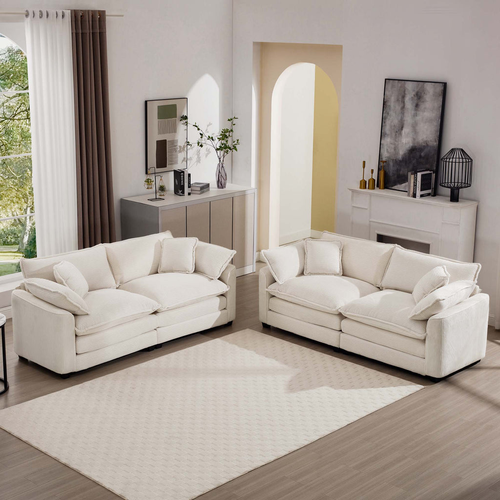 Elegant Oversized Sectional Sofa Set With Deep Seats And Flexible Layout