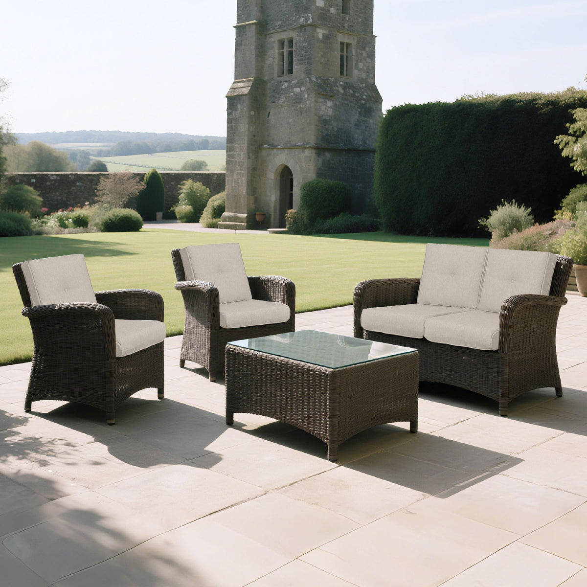 High Back Patio Chair Cushions For Garden (Set of 2)