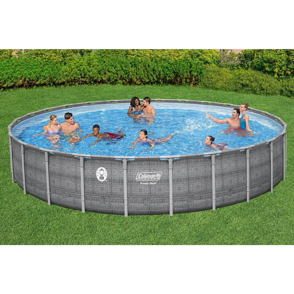 Power Steel 26' X 52" Deluxe Series Pool Set with Pump, Ladder and Cover