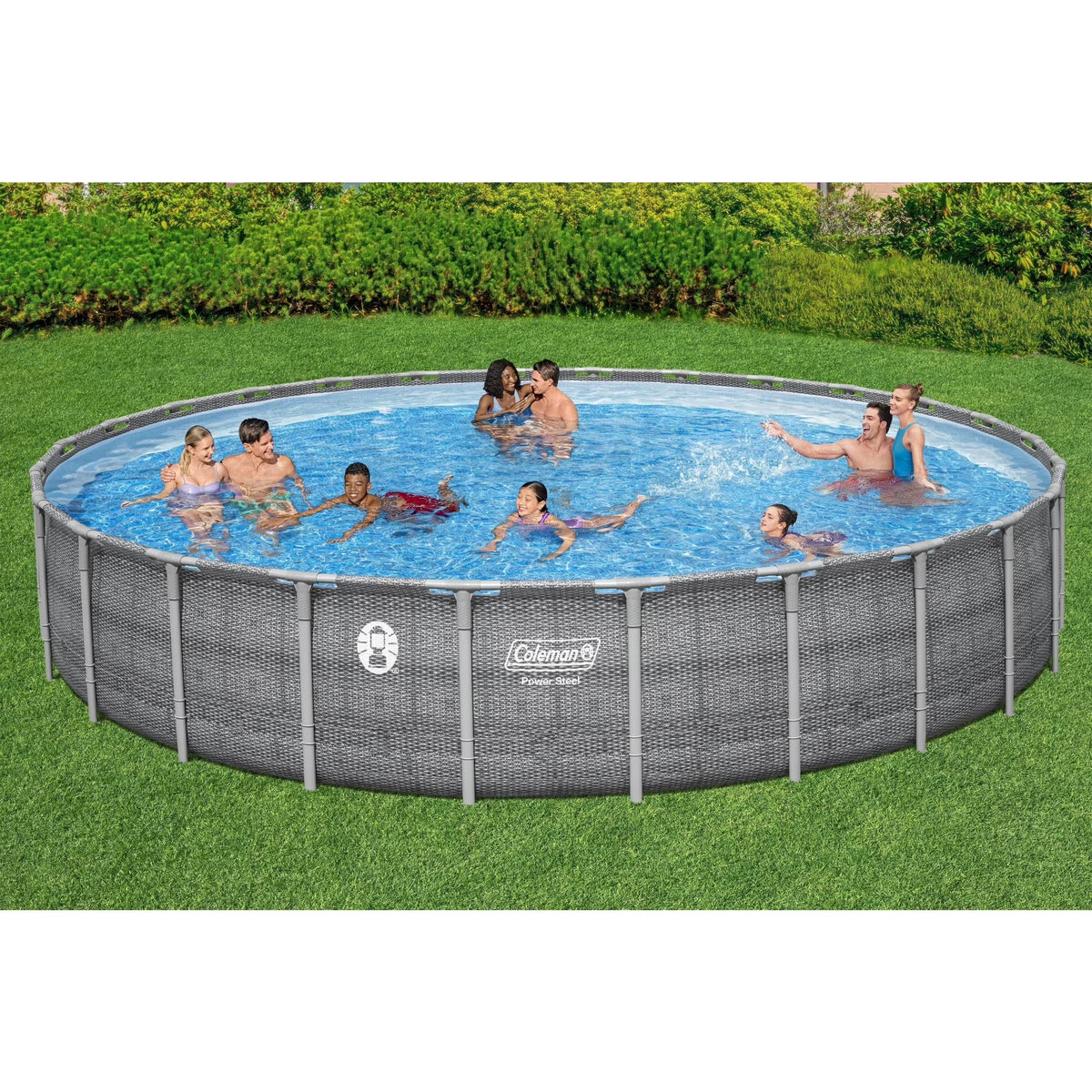 Power Steel 26' X 52" Deluxe Series Pool Set with Pump, Ladder and Cover