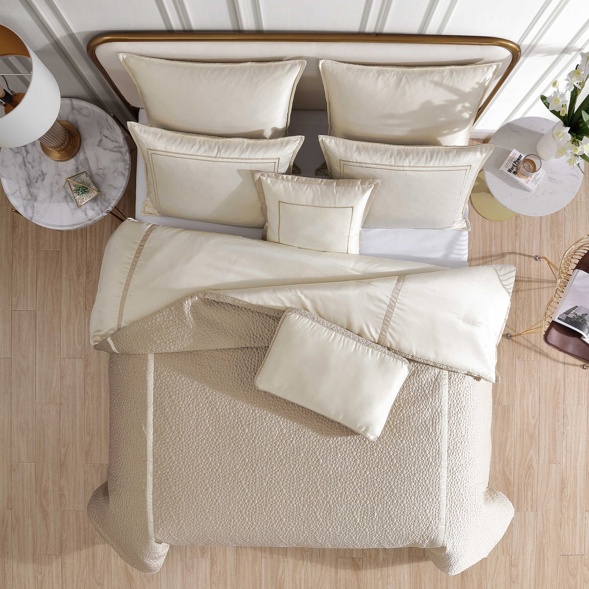 Rings 7 PC Reversible Matte Satin Comforter Set
