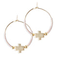Faithful Cross  Earrings-Champagne