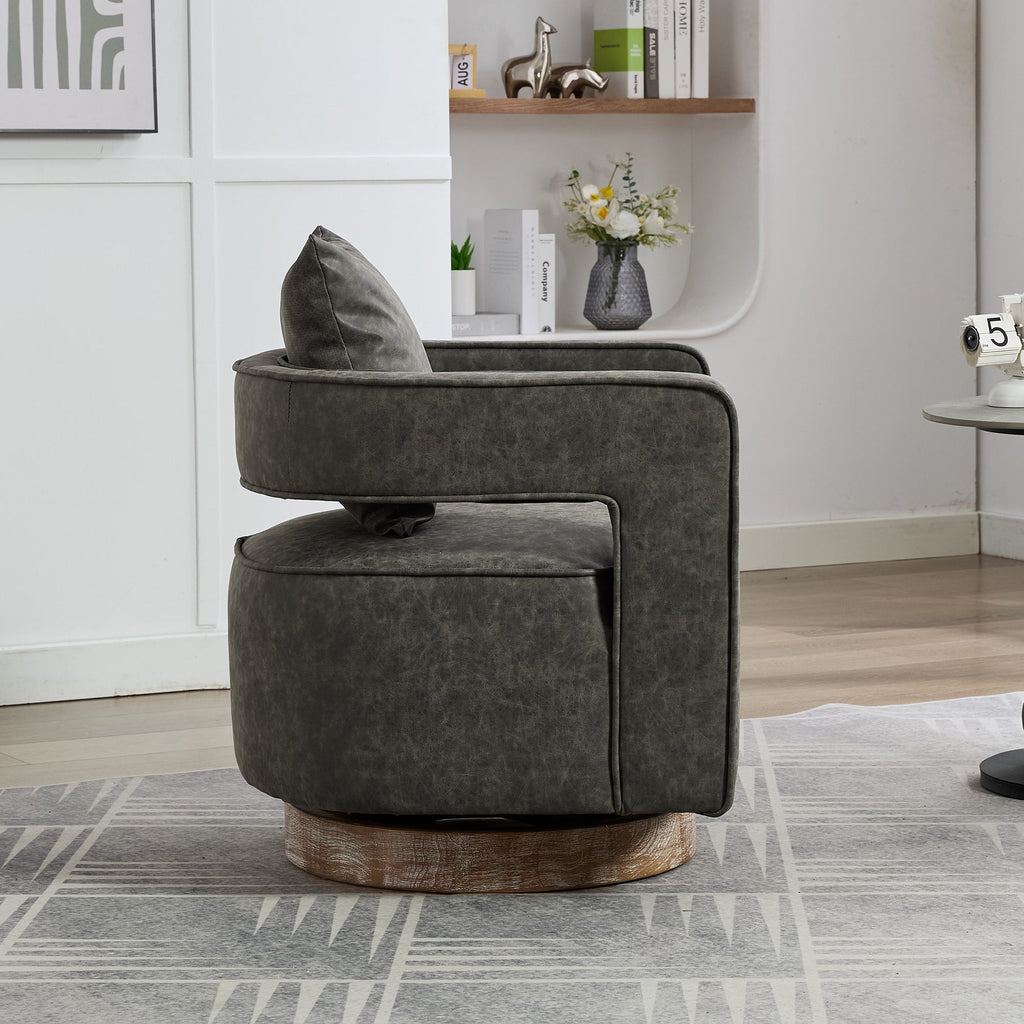 29.1"W Swivel Accent Open Back Barrel Chair