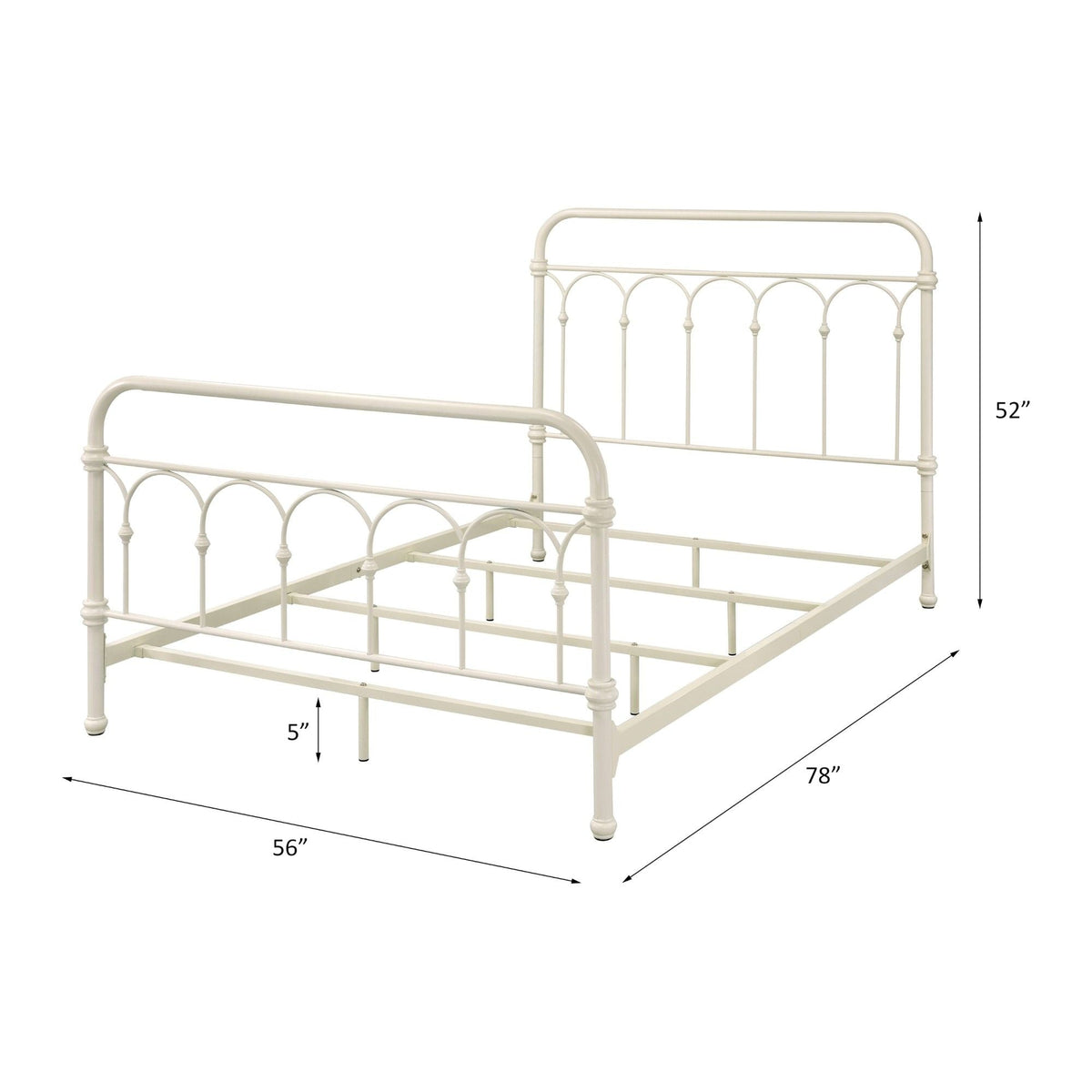 Citron Full Bed - Elegant Metal Panel Design