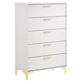 Karena - Rectangular 5 Drawer Chest - White