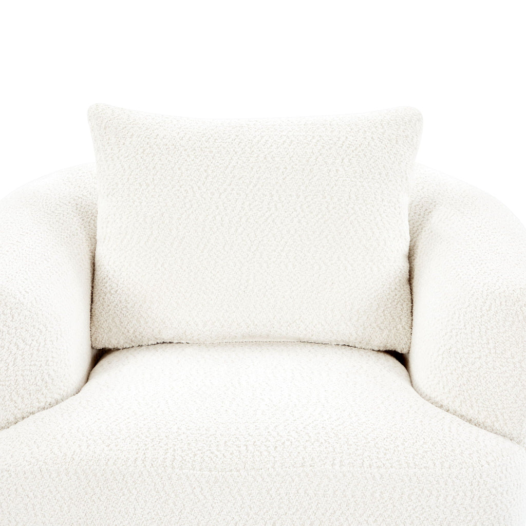 360° Swivel Barrel Sofa Chair With Throw Pillow, Upholstered Accent Chair