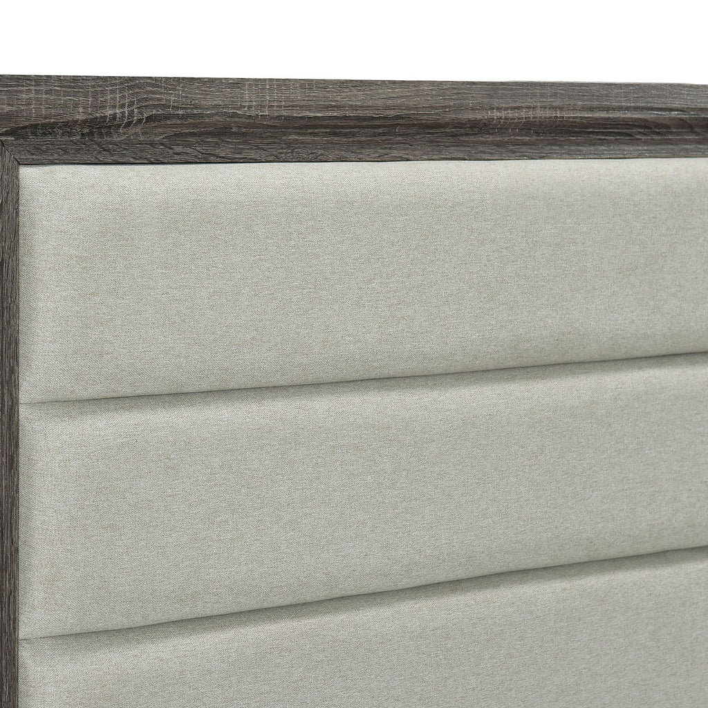 Funston - 4 Piece Queen Bedroom Set With Upholstered Headboard - Oak