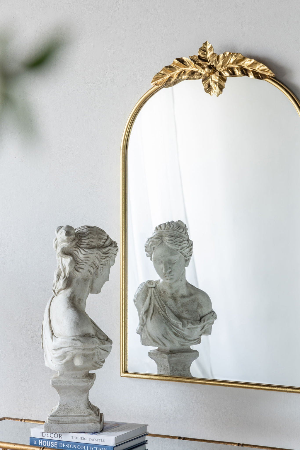 Arched Wall Mirror With Metal Frame, Wall Mirror For Living Room