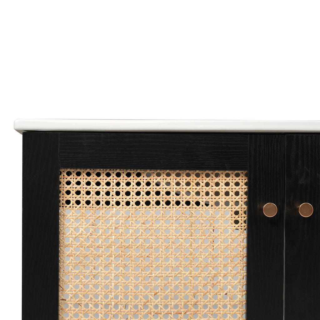 Bathroom Vanity With Soft Closing Mechanism - Black