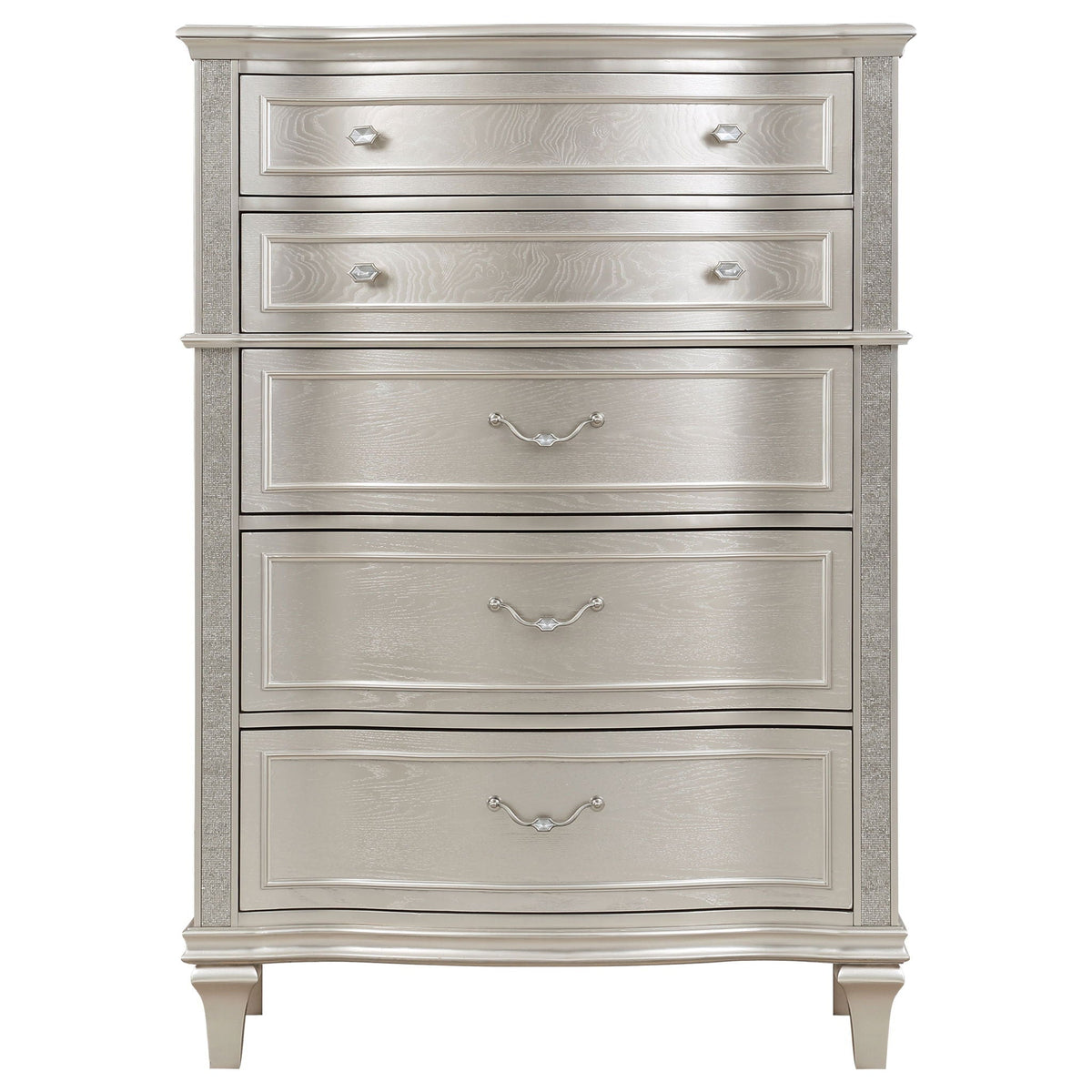 Katerina - 5 Drawer Chest With Hidden Drawer - Oak