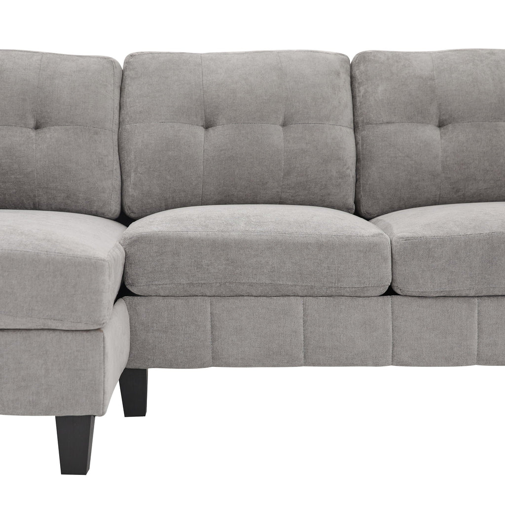 U-Shaped Sectional Sofa 103.5" Fabric Couch With Dual Chaise Lounges, Storage Pockets, Armrest Pillows