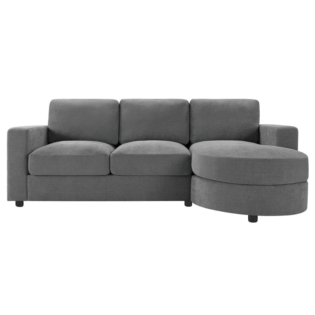 Modern L-Shaped Sectional Sofa With Curved Chaise, USB Ports, And Side Storage Pockets