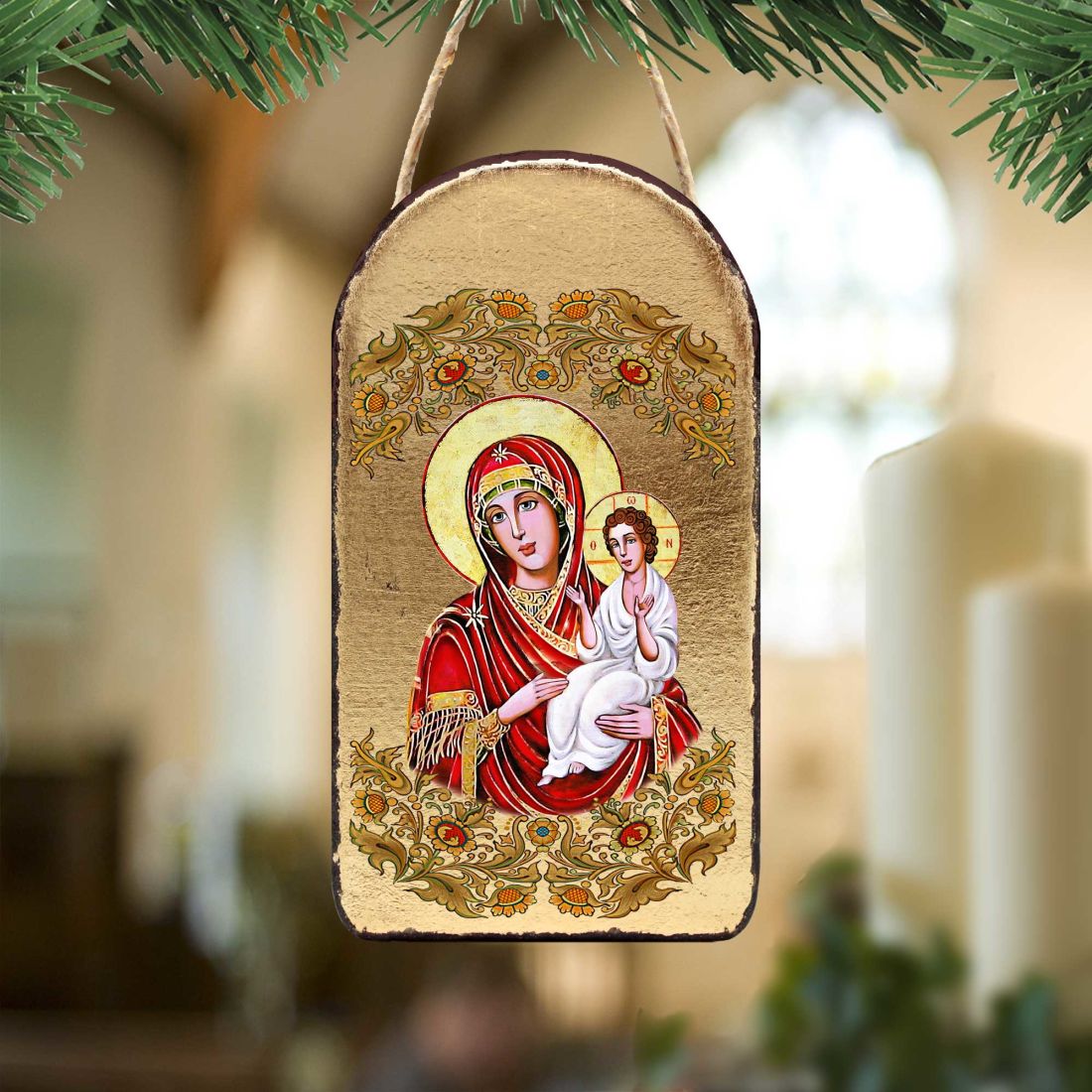 Virgin Mary Directress Religious Orthodox Sacred Icon Ornament - Inspirational Icon Decor - 87029