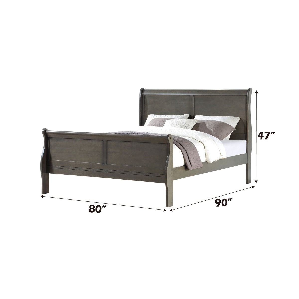Louis Philippe Sleigh Style Bed