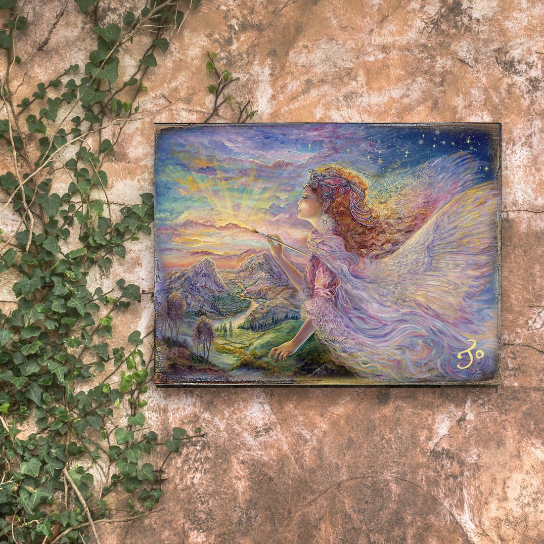 Aurora Fantasy Wooden Wall Art by Josephine Wall - Fantasy Decor - 852113B-JW