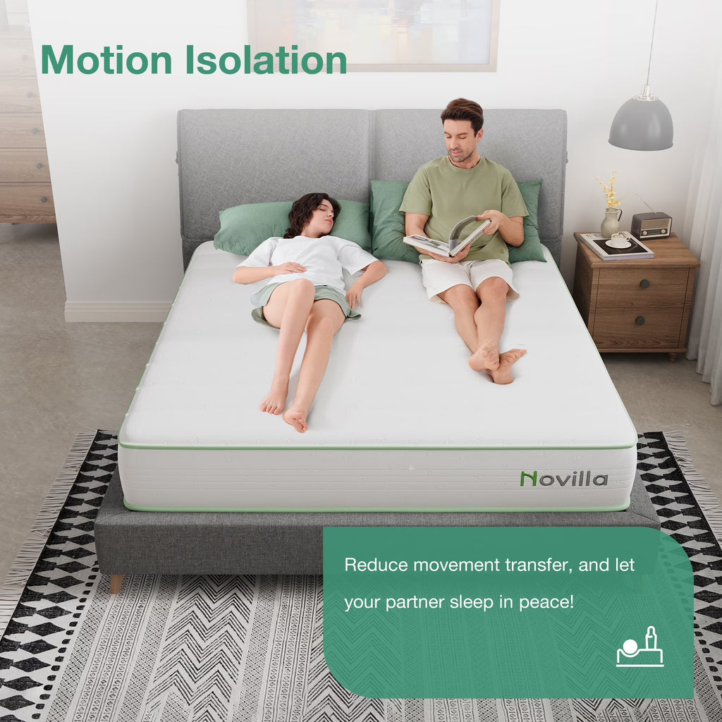 Snowfall 6 Inch Twin Size Mattress in a Box, Hybrid Medium Support Mattresses, Pocket Spring and Certipur-Us, Pressure Relief & Motion Isolation