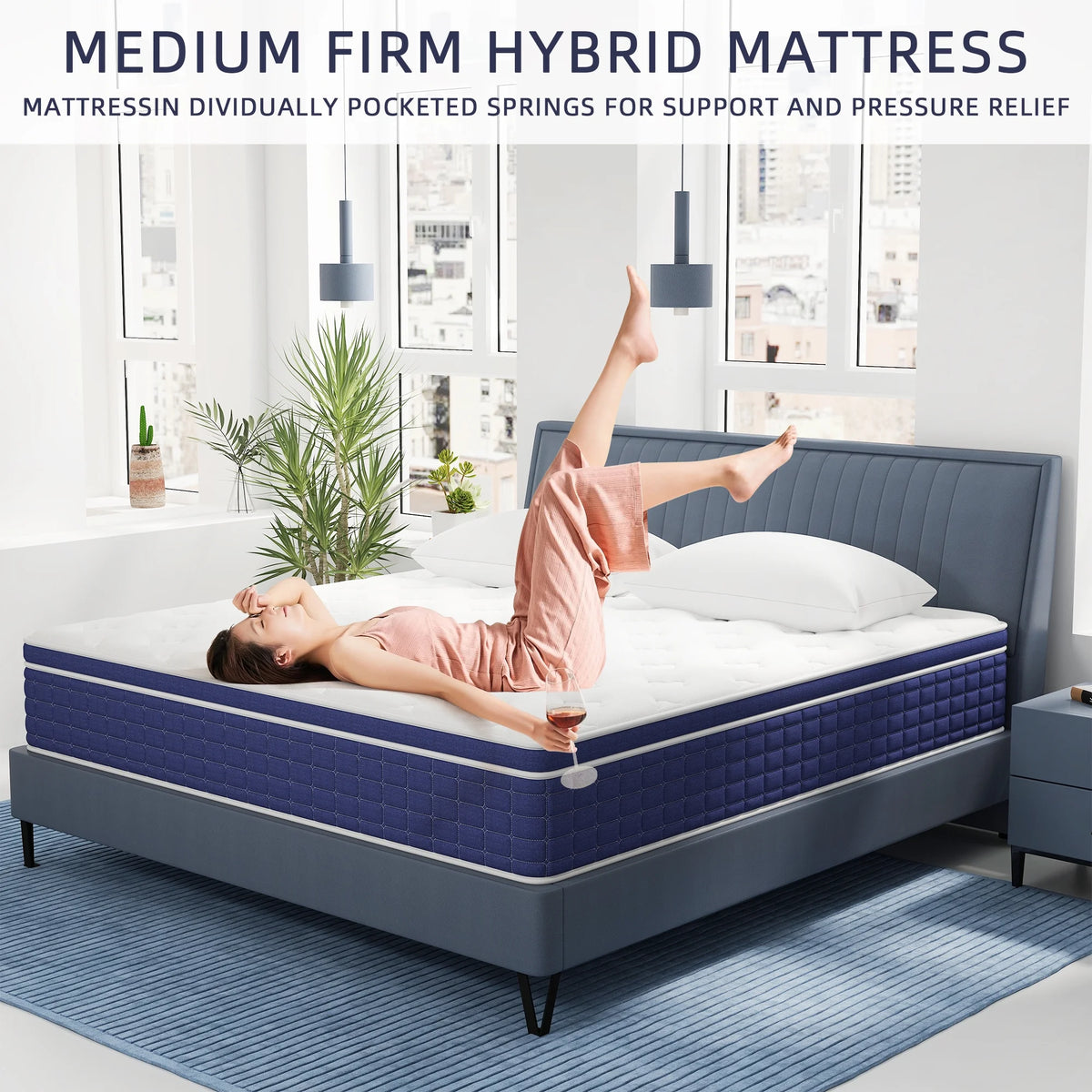 12 Inch Queen Mattress ,Hybrid Mattresses Medium Firm in a Box