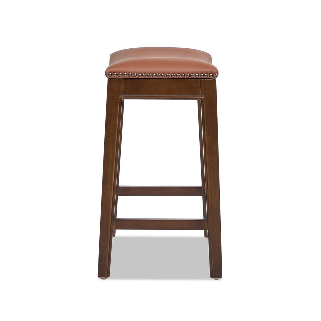 Barlow - Backless Saddle Counter Stool - Brown