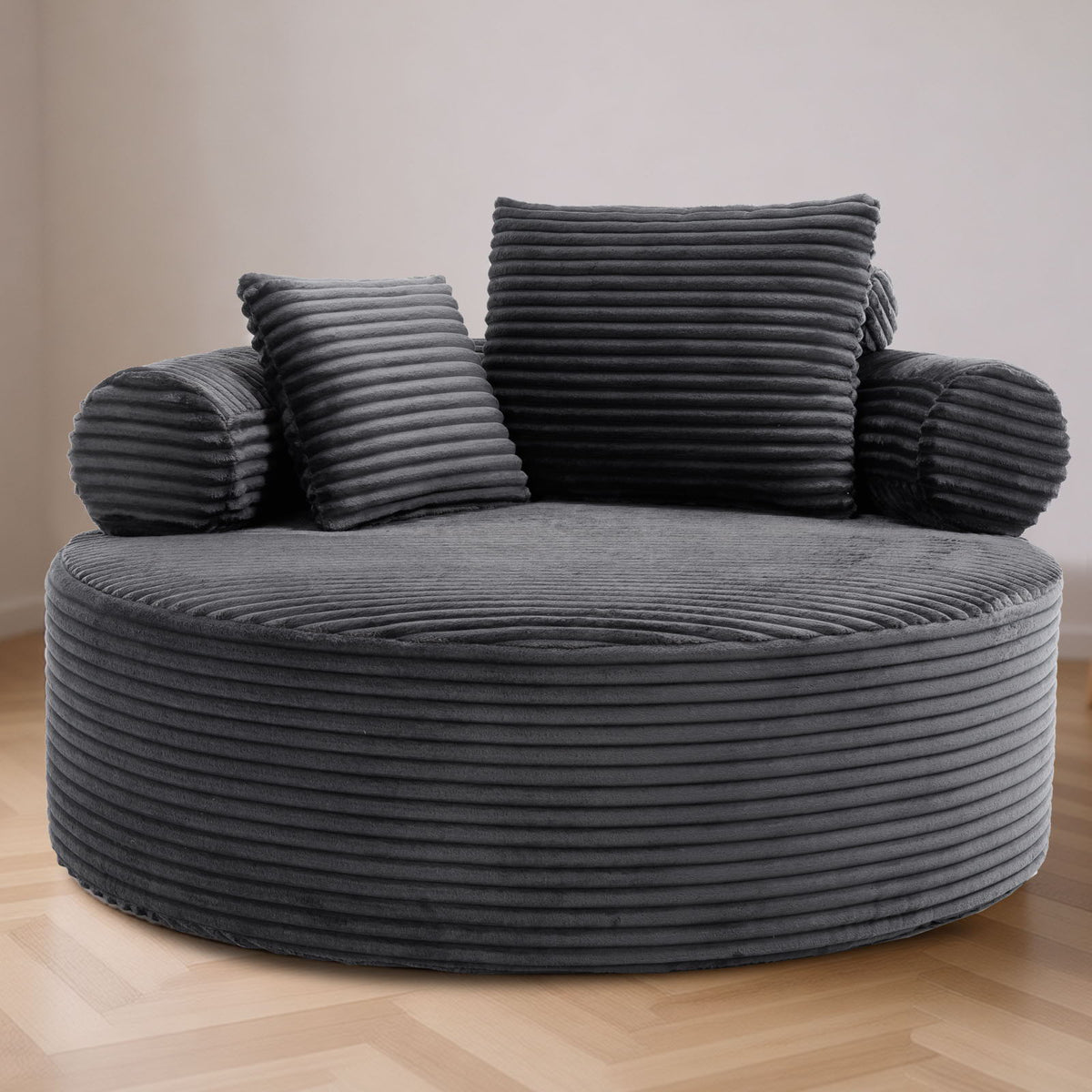 Round Sofa Bed With 3 Pillows For Living Room
