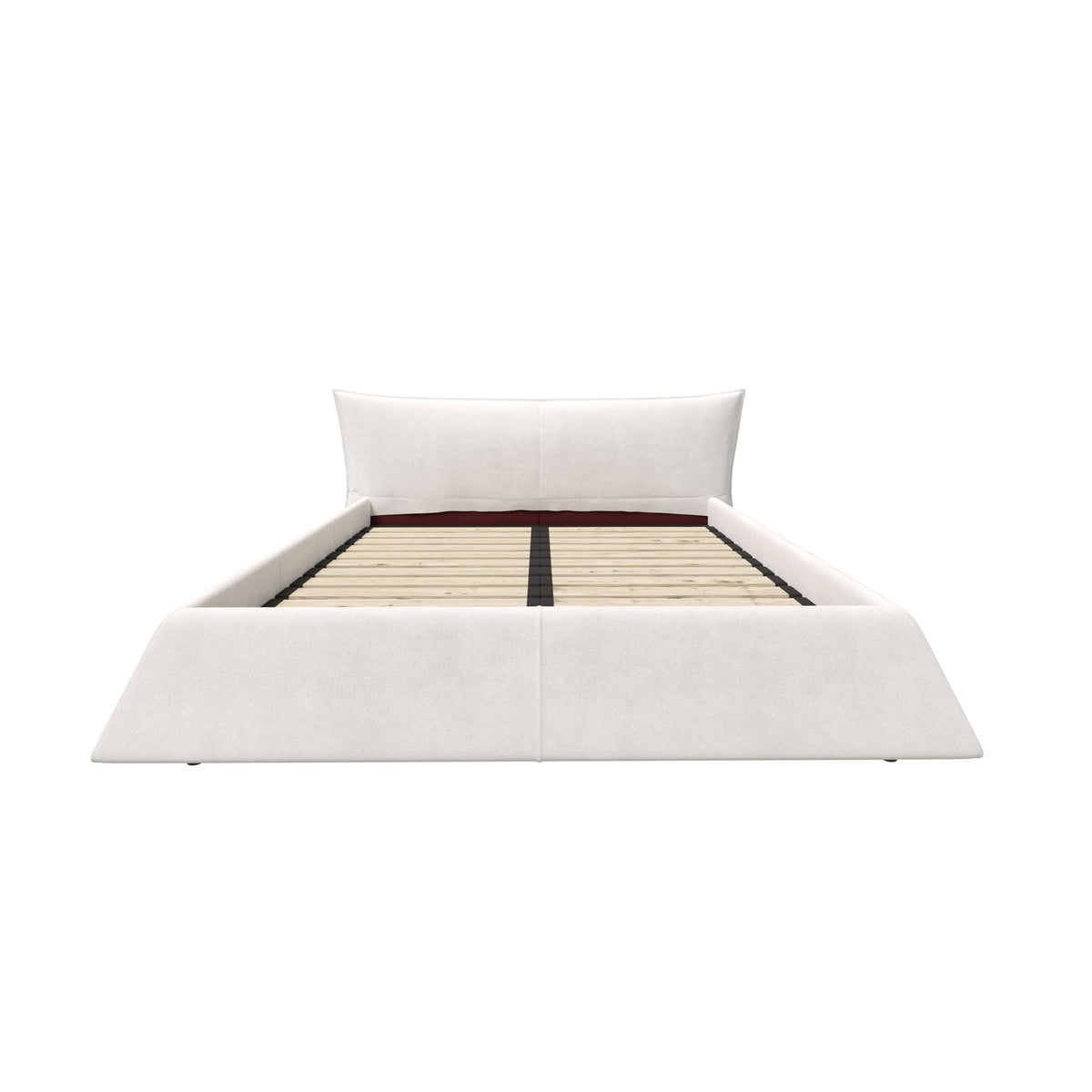 Upholstered Platform Bed With Special Shaped Headboard