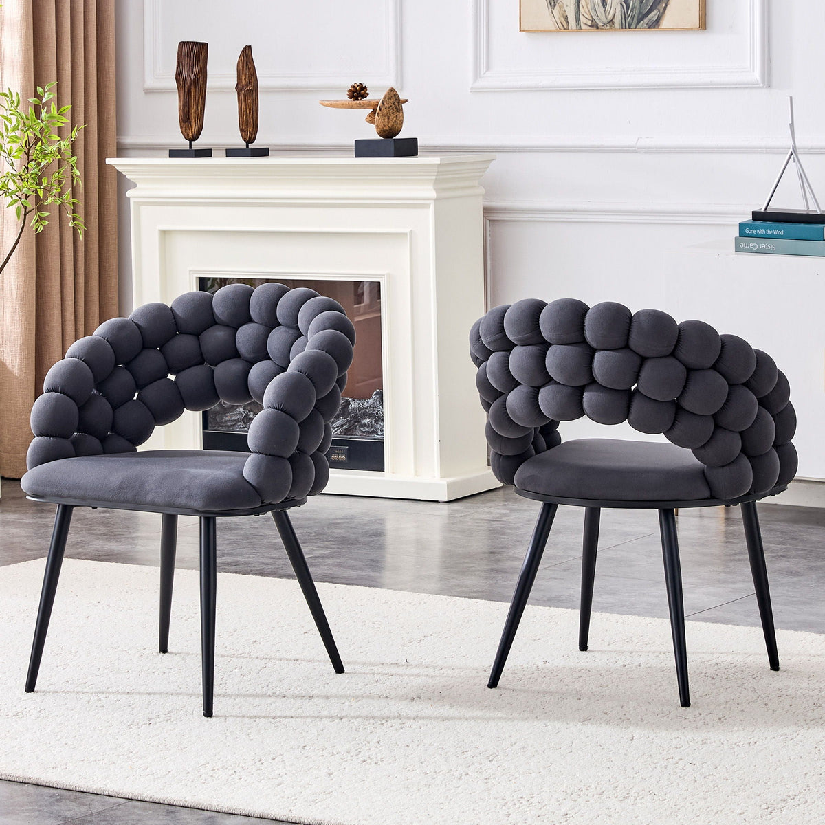 Puffy Bubble, Ball Chain Chairs For Dining Room (Set of 2)
