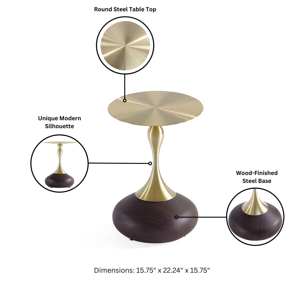 Patchin - End Table - Brown / Gold