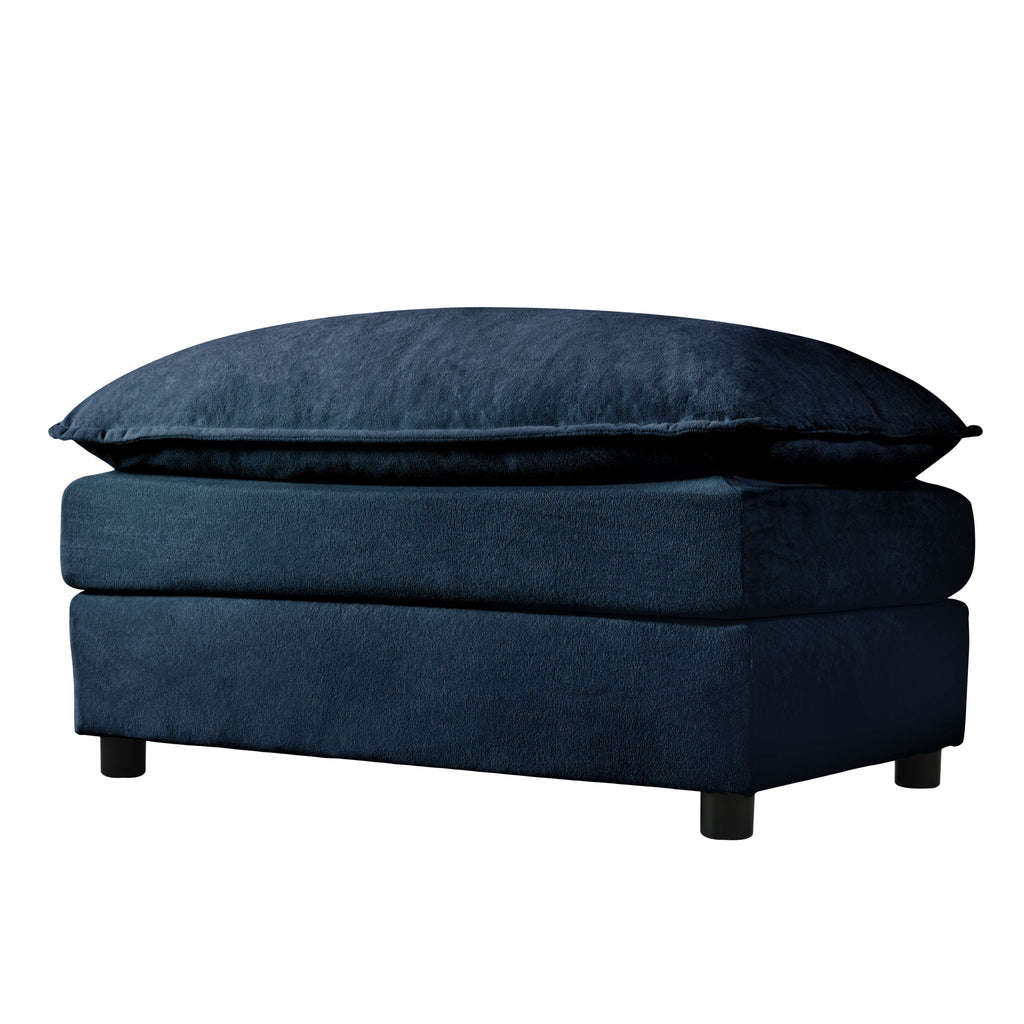 Oversized Chair With Movable Ottoman, Soft Upholstered Lounge Chair