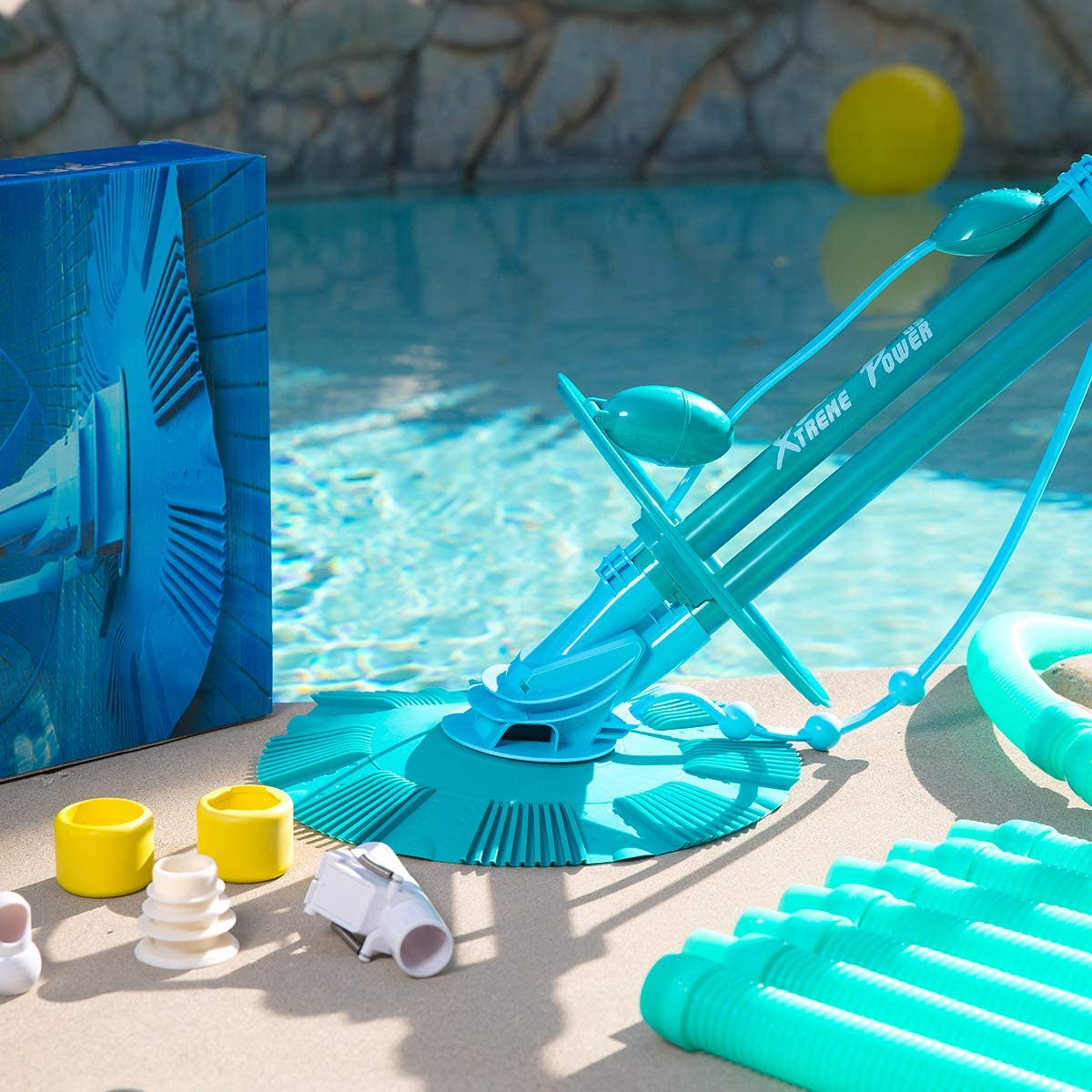 Xtremepowerus 75037 Climb Wall Pool Cleaner Automatic Suction Vacuum-Generic, Blue