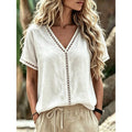 European And American Casual V-neck Short-sleeve Top