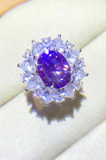 3 Carat Purple Oval-Cut Sparkala™ Platinum Over Pure Sterling Silver Ring