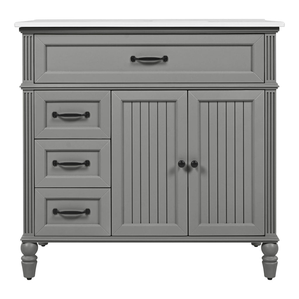 Bathroom Vanity With Sink, Freestanding Cabinet & Drawers