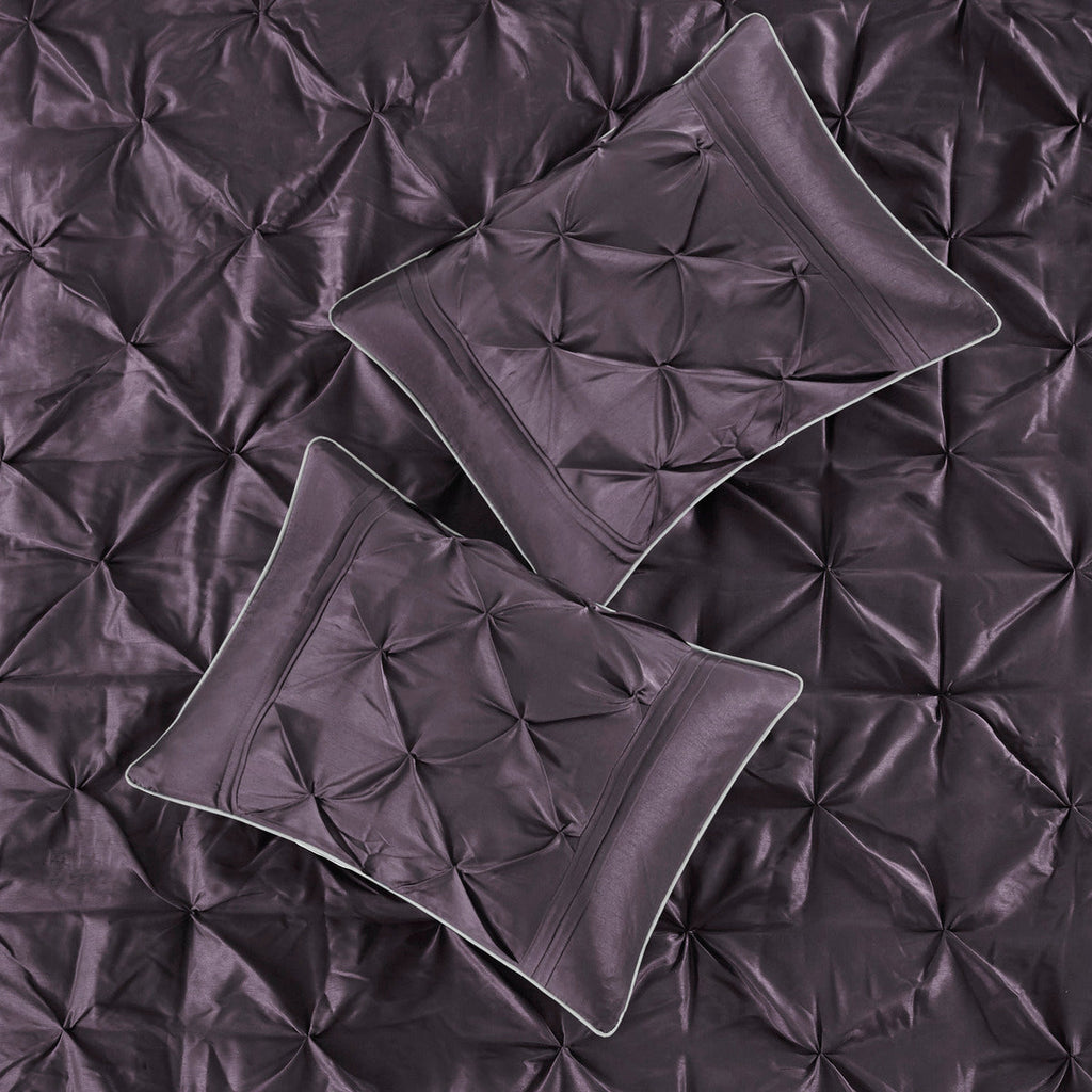 7 Piece Tufted Comforter Set Plum California King