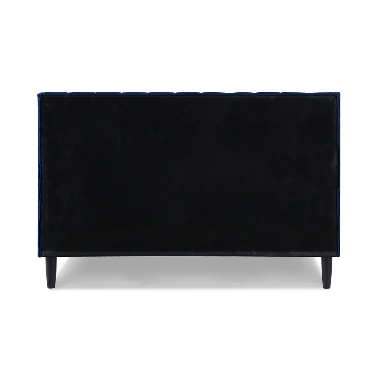 Aspen Vertical Tufted Headboard Platform Bed Set, Queen, Navy Blue Velvet
