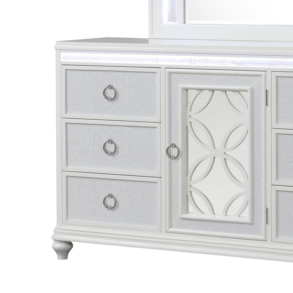 Abigale - 6 Drawer Dresser With LED (Includes Dresser Only, Mirror Not Included) - White