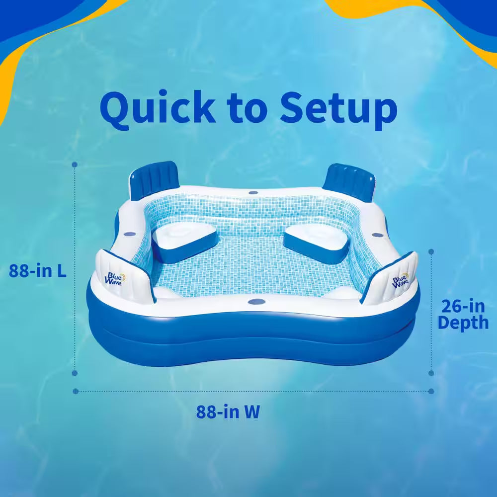 Premier 88 In. X 88 In. Square, 26 In. D Inflatable Pool with Cover