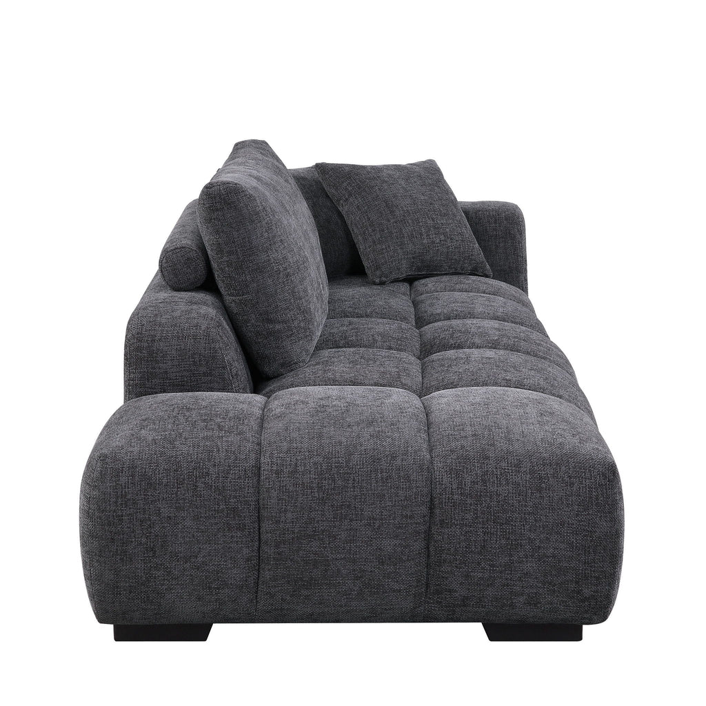 Chosen - Sectional Sofa With Toss Pillows With 2 Chaises With Ottoman - Gray