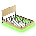 Floating Bedstead With Charging Station And LED Lights