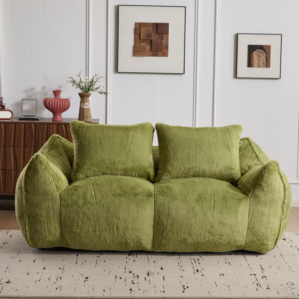 Giant Bean Bag Couch, Ultra Soft Fluffy Loveseat For Living Room