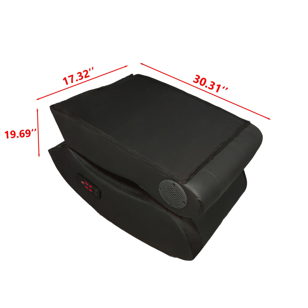 Foldable Gaming Chair With Onboard Speakers, LED Strip Lighting, Bluetooth, Vibration Massage, USB Charging Port - Black