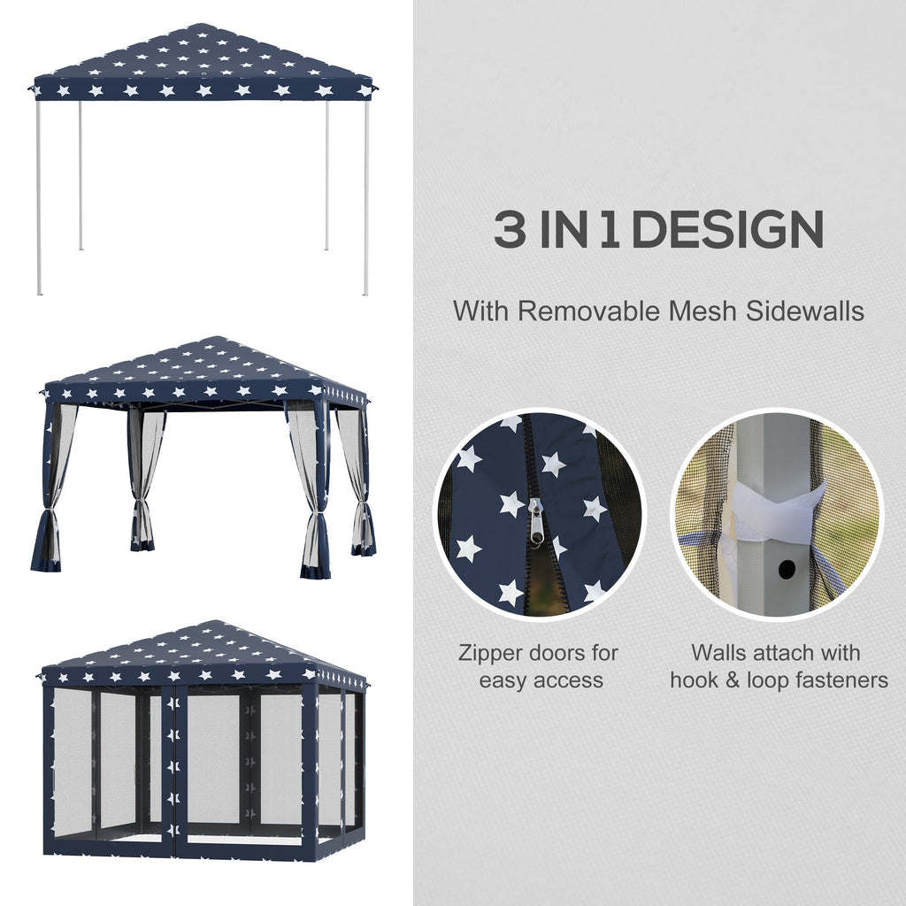 Outsunny 10' x 10' Pop Up Canopy Tent with Netting