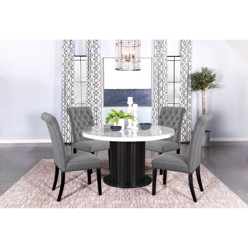 Tufted Rolled Backrest Side Chairs (Set of 2)